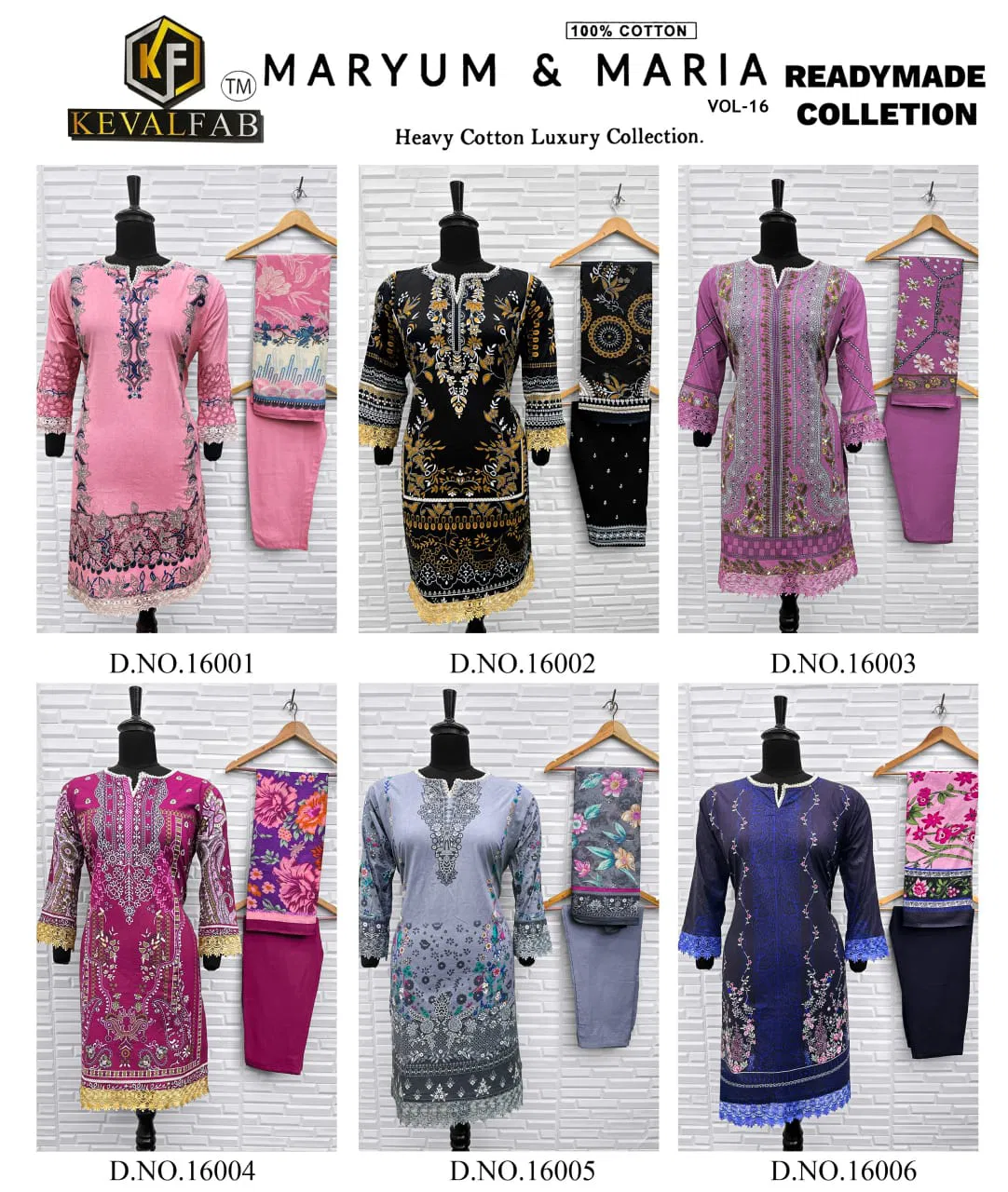 Maryum And Maria Vol 16 By Keval Fab Cotton Kurti With Bottom Dupatta Wholesale Online